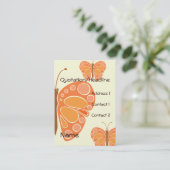 Mandarijns Sinaasappel 60s Butterfly Visitekaartje (Staand voorkant)