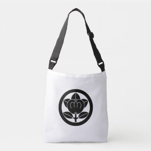 Mandarijns sinaasappel in cirkel crossbody tas