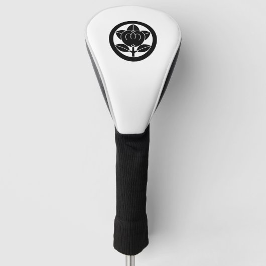Mandarijns sinaasappel in cirkel golfheadcover (Voorkant)