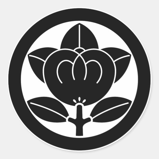 Mandarijns sinaasappel in cirkel ronde sticker (Voorkant)