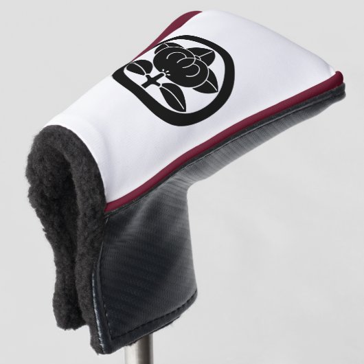 Mandarijns sinaasappel in een cirkel golfheadcover (3/4 voorkant)