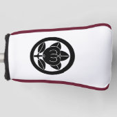 Mandarijns sinaasappel in een cirkel golfheadcover (Voorkant)