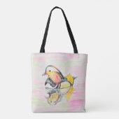 Mandarijnse duck Ink en Waterverf Schilderen Tote Bag (Achterkant)