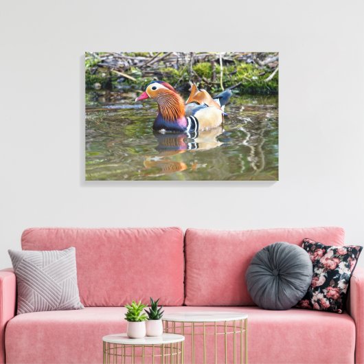 Mandarijnse eend canvas afdruk (Insitu (Woonkamer))