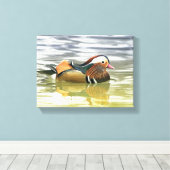 Mandarijnse eenden/Aix galericulata Canvas Afdruk (Insitu (Houten vloer))