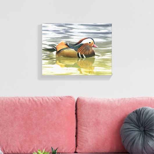 Mandarijnse eenden/Aix galericulata Canvas Afdruk (Insitu (Woonkamer))
