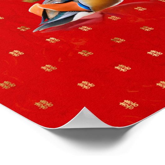 Mandarijnse eenden en dubbelgeluk op rood poster (Hoek)