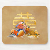 Mandarijnse eenden en dubbelgelukssymbool muismat (Voorkant)