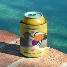 Mandarijnse eenden Lovevogels Elk Jubileum jaar Blikjeskoeler