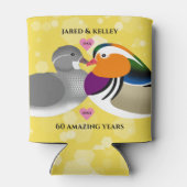 Mandarijnse eenden Lovevogels Elk Jubileum jaar Blikjeskoeler (Achterkant)