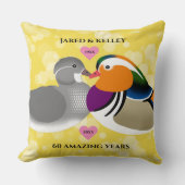 Mandarijnse eenden Lovevogels Elk Jubileum jaar Kussen (Voorkant)