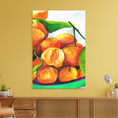 Mandarijnse oranje waterverf fruitkunst canvas afdruk (Insitu (Woonkamer))