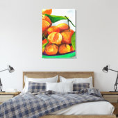 Mandarijnse oranje waterverf fruitkunst canvas afdruk (Insitu (Slaapkamer))