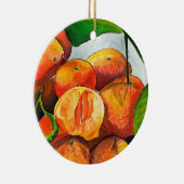 Mandarijnse oranje waterverf fruitkunst keramisch ornament (Rechts)