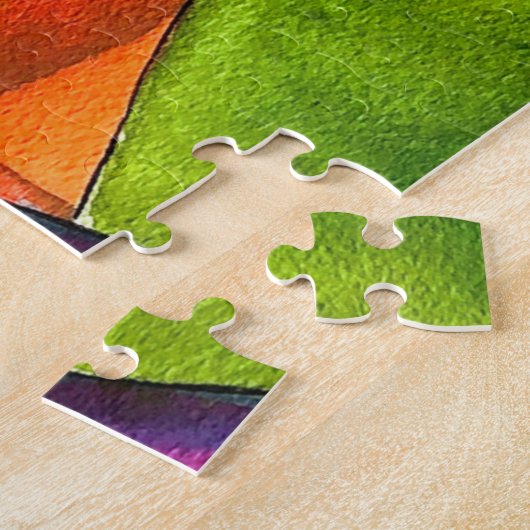 Mandarijnse oranje waterverf fruitkunst legpuzzel (Zijkant)