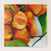 Mandarijnse oranje waterverf fruitkunst legpuzzel (Horizontaal)