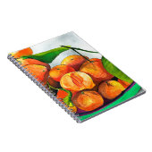 Mandarijnse oranje waterverf fruitkunst notitieboek (Rechterzijde)