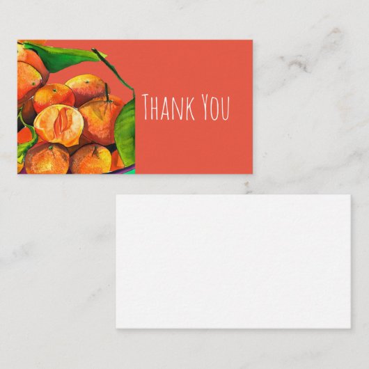 Mandarijnse oranje waterverf fruitkunst notitiekaartje (Voorkant / Achterkant)
