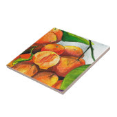 Mandarijnse oranje waterverf fruitkunst tegeltje (Zijkant)