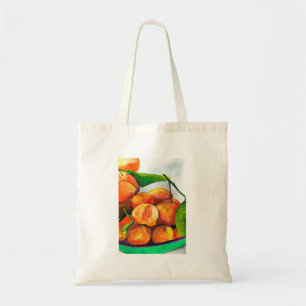 Mandarijnse oranje waterverf fruitkunst tote bag