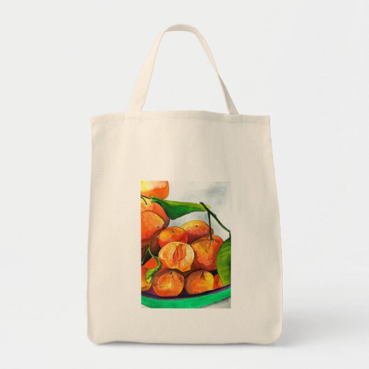 Mandarijnse oranje waterverf fruitkunst tote bag (Voorkant)