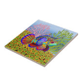 Mandarijnse vis op Zoanthid Corals Tile Tegeltje (Zijkant)