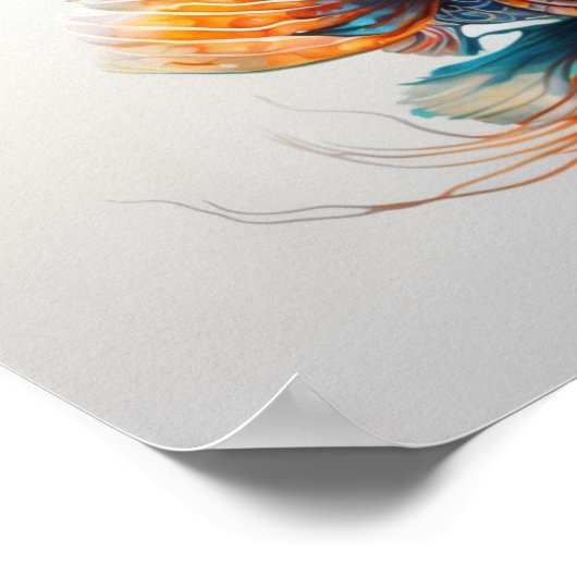 Mandarijnvis in het poster van de waterverf (Hoek)