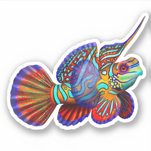 Mandarijnvis Ocean Fish Vinyl Sticker (Voorkant)