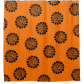 Mandarin Dreams Oranje en Black Pattern Douchegordijn (Voorkant)