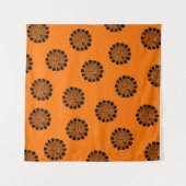 Mandarin Dreams Oranje en Black Pattern Wandkleed (Voorkant)