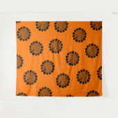 Mandarin Dreams Oranje en Black Pattern Wandkleed (Voorkant (horizontaal))