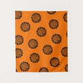 Mandarin Dreams Oranje en Black Pattern Wandkleed (Voorkant)