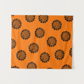 Mandarin Dreams Oranje en Black Pattern Wandkleed (Voorkant (horizontaal))