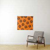 Mandarin Dreams Oranje en Black Pattern Wandkleed (In Situ (horizontaal))