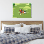 Mandarin Duck close-up canvasprint Canvas Afdruk (Insitu (Slaapkamer))