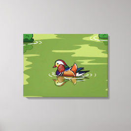 Mandarin Duck close-up canvasprint Canvas Afdruk