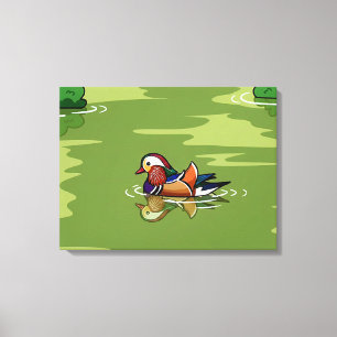 Mandarin Duck close-up canvasprint Canvas Afdruk