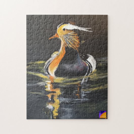 Mandarin Duck fijne kunst natuur puzzel Legpuzzel (Verticaal)