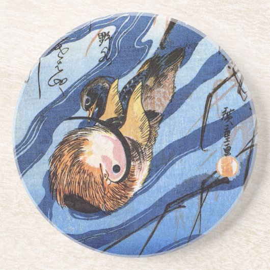 Mandarin Duck, Hiroshige Zandsteen Onderzetter (Voorkant)