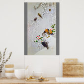 Mandarin Duck in Snow Scene, Watanabe Seitei Poster (Keuken)