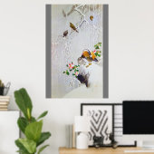 Mandarin Duck in Snow Scene, Watanabe Seitei Poster (Thuiskantoor)