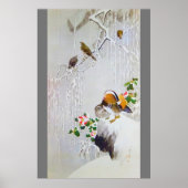 Mandarin Duck in Snow Scene, Watanabe Seitei Poster (Voorkant)