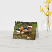 Mandarin Duck Kaart (Gele Bloem)