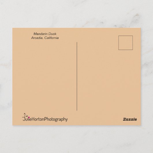 Mandarin Duck met mooie veren Briefkaart (Achterkant)