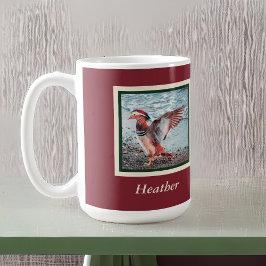 Mandarin Duck op Rust en Green met naam Koffiemok