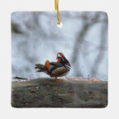 Mandarin Duck Photo Ceramic Ornament (Voorkant)