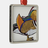 Mandarin Duck Sketch Metalen Ornament (Rechts)