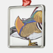 Mandarin Duck Sketch Metalen Ornament (Links)