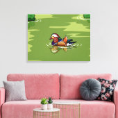 Mandarin Duck up close canvas print (Insitu (Woonkamer))