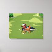 Mandarin Duck up close canvas print (Voorkant)